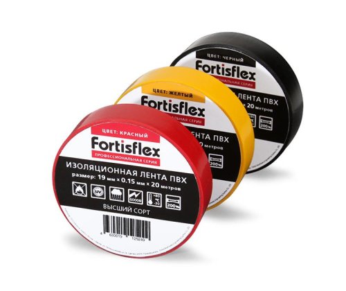 Изолента Fortisflex ПВХ 15x0.15х10 красный картинка
